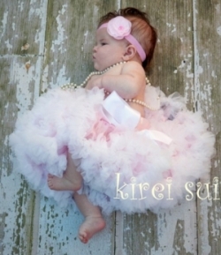 Kireisui - Premium  Pettiskirt 0-12 mths Light Pink white ruffles