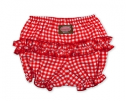 Vintage Kid - Red Gingham Short Ruffle Pants