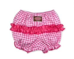 Vintage Kid - Pink Gingham Short Ruffle Pants
