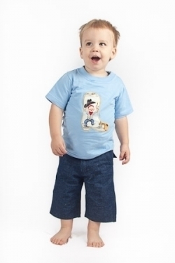 Vintage Kid - Lil Cowpokes T Shirt in light blue