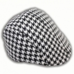 Beret - Black and white hounds tooth