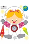 Bosco Bear - Outerspace Girl Astronaut Clock Decal