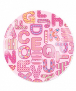 Bosco Bear - Pink Alphabet Plate