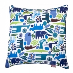Vintage Kid  - Blue Zoo Cushion
