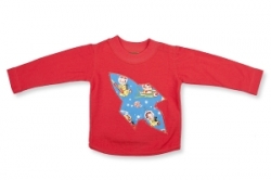 Vintage Kid- Retro Space Long T Shirt in Red