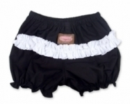 Vintage Kid - Black Ruffle nappy cover with white ruffle
