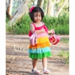 Rainbow Layer Chiffon Dress